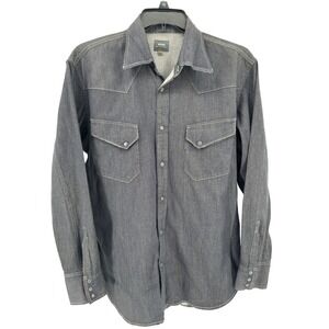 G-Star Shirt XXL Pearl‎ Snap Western Raw Denim Tacoma Shirt L/S Gray Button Down